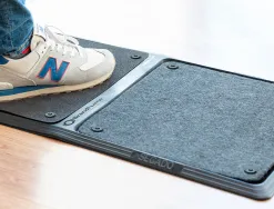 Tapis desinfectant q-connect 2 en 1 pvc antiderapant deux zones separees desinfection/sechage 80x40cm