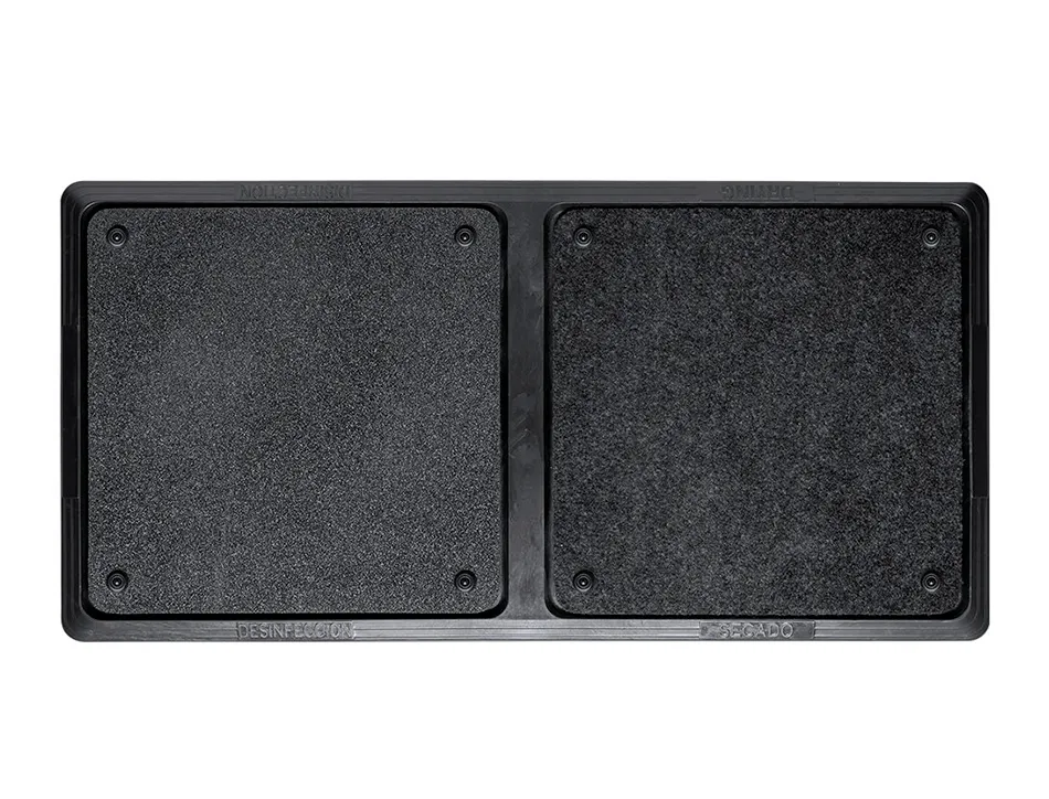 Tapis desinfectant q-connect 2 en 1 pvc antiderapant deux zones separees desinfection/sechage 80x40cm