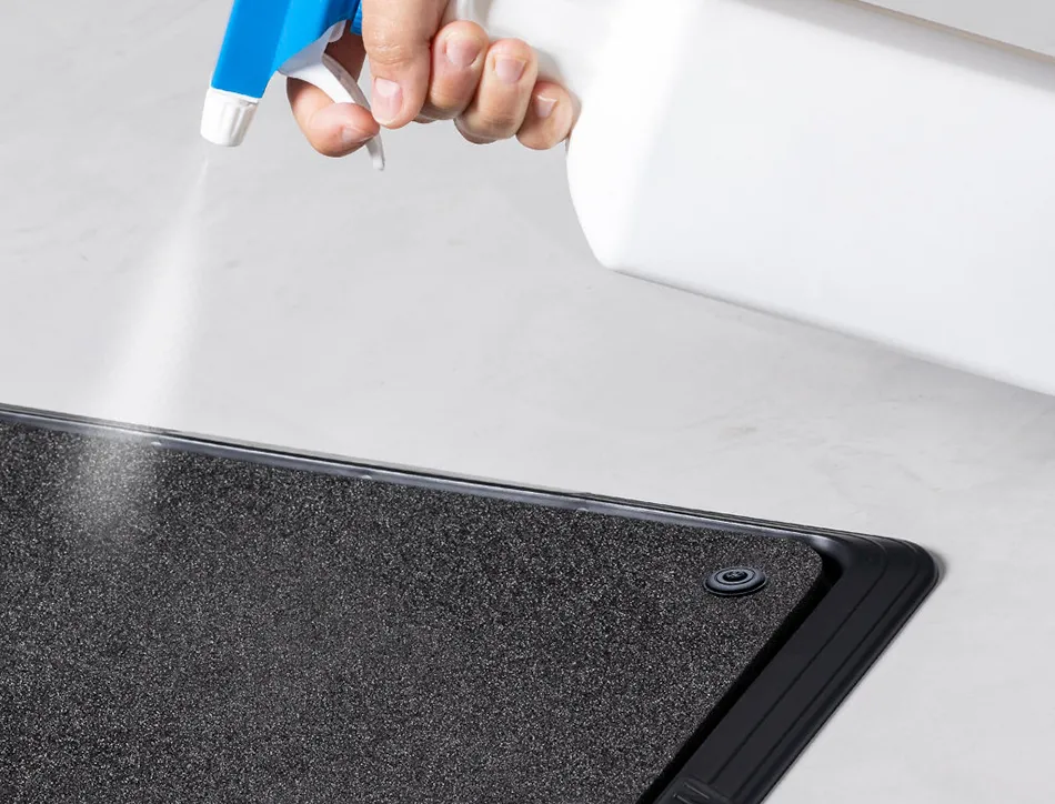 Tapis desinfectant q-connect 2 en 1 pvc antiderapant deux zones separees desinfection/sechage 80x40cm