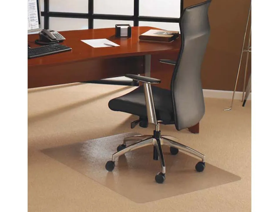 Tapis protège-sols en polycarbonate cleartex pour sols durs ou moquette l200 x h150 cm transparent