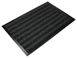Tapis sol q-connect premium pour interieur antiderapant fibre polypropylene et feutre 60x40cm coloris gris