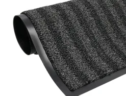 Tapis sol q-connect premium pour interieur antiderapant fibre polypropylene et feutre 60x40cm coloris gris