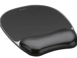 Tapis souris fellowes repose-poignet gamme gel noir grand confort facilement nettoyable