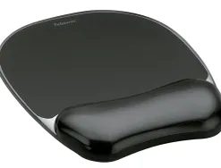 Tapis souris fellowes repose-poignet gamme gel noir grand confort facilement nettoyable