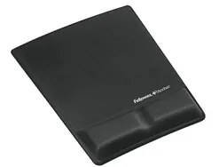 Tapis souris fellowes repose-poignet ergonomique gel mousse protection antibactérienne coloris noir