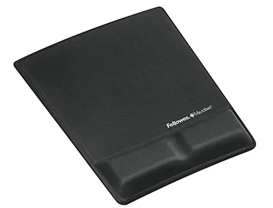 Tapis souris fellowes repose-poignet ergonomique gel mousse protection antibactérienne coloris noir