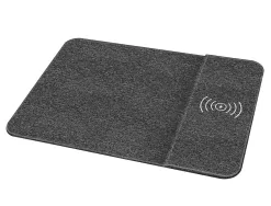 Tapis souris q-connect avec chargeur telephone sans fil 300x220mm coloris gris