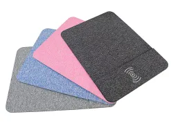 Tapis souris q-connect avec chargeur telephone sans fil 300x220mm coloris gris