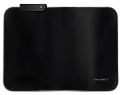 Tapis souris q-connect gaming lumiere led connection usb 350x250x3mm coloris noir