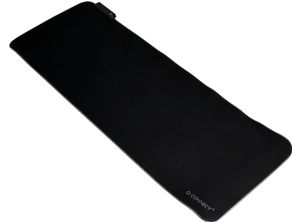 Tapis souris q-connect gaming xxl lumiere led connection usb 800x300x4mm coloris noir