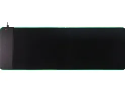 Tapis souris q-connect gaming chargeur sans fil et lumiere rvb 800x300x4mm coloris noir