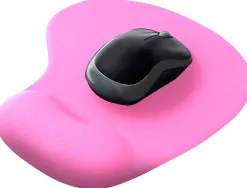 Tapis souris q-connect repose-poignet mousse augmente confort facilement nettoyable coloris rose