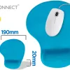 Tapis souris q-connect repose-poignet mousse augmente confort facilement nettoyable coloris turquoise