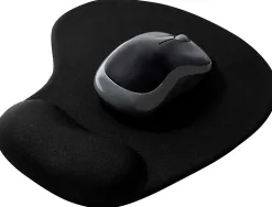 Tapis souris q-connect repose-poignet mousse augmente confort facilement nettoyable coloris noir