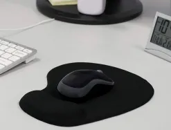 Tapis souris q-connect repose-poignet mousse augmente confort facilement nettoyable coloris noir