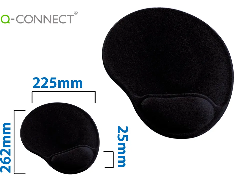 Tapis souris q-connect repose-poignet augmente confort facilement nettoyable