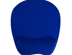 Tapis souris q-connect repose-poignet ergonomique mousse grand confort facilement nettoyable coloris bleu