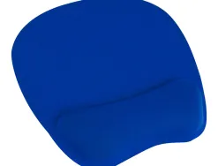 Tapis souris q-connect repose-poignet ergonomique mousse grand confort facilement nettoyable coloris bleu