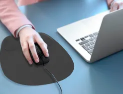 Tapis souris q-connect repose-poignet ergonomique mousse grand confort facilement nettoyable coloris noir
