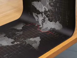 Tapis souris q-connect xxl 900x400mm coloris noir avec design carte du monde