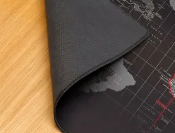 Tapis souris q-connect xxl 900x400mm coloris noir avec design carte du monde