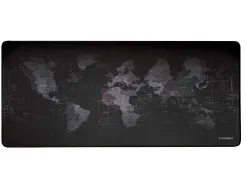Tapis souris q-connect xxl 900x400mm coloris noir avec design carte du monde