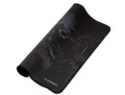 Tapis souris q-connect xxl 900x400mm coloris noir avec design carte du monde