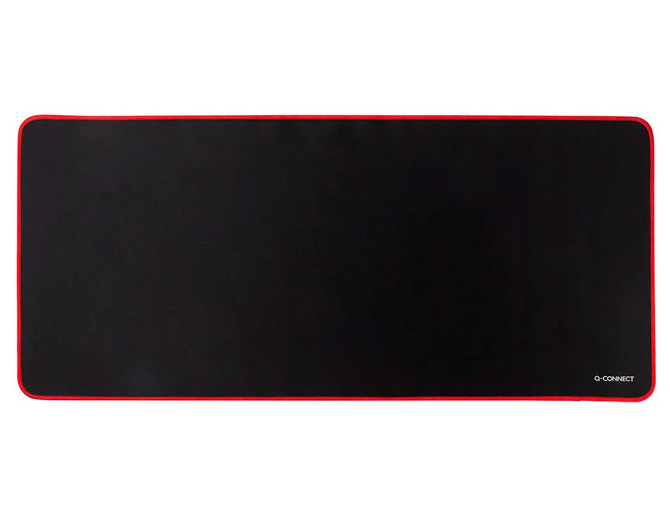 Tapis souris q-connect xxl 900x400mm coloris noir avec bord rouge