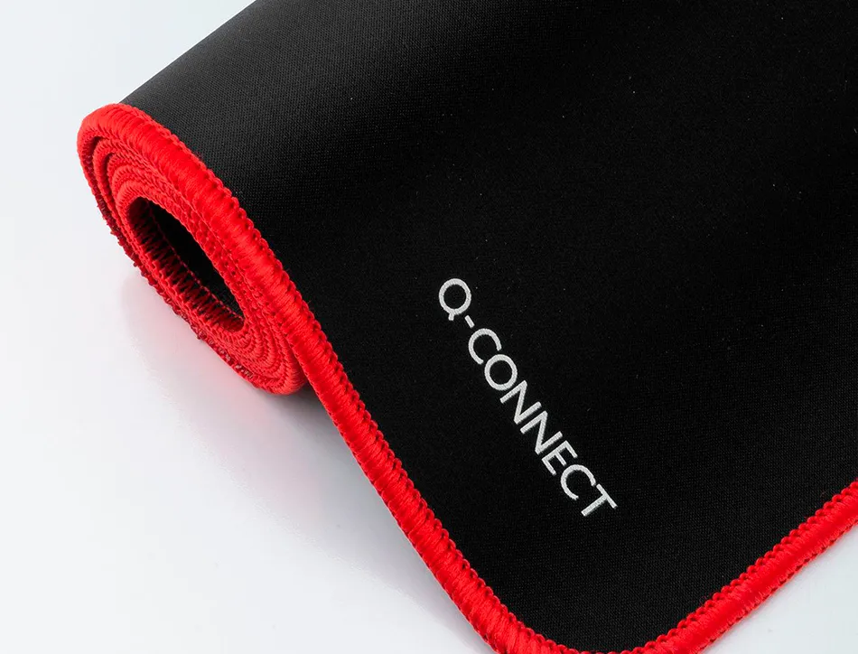 Tapis souris q-connect xxl 900x400mm coloris noir avec bord rouge