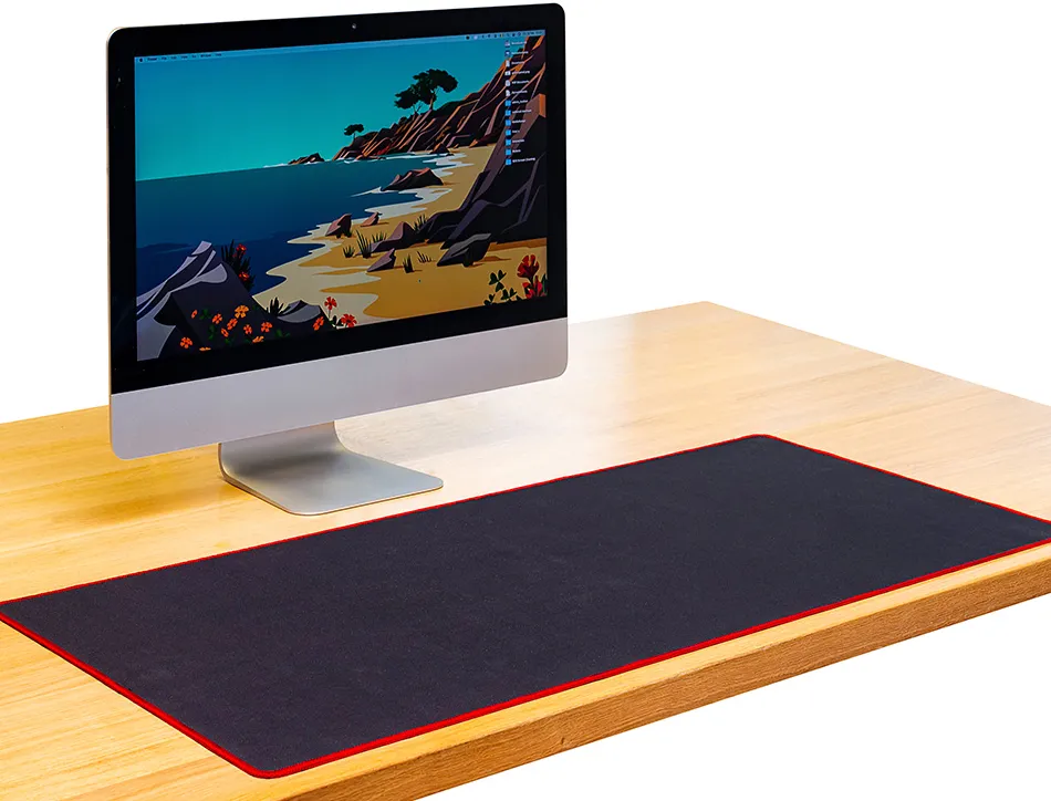Tapis souris q-connect xxl 900x400mm coloris noir avec bord rouge