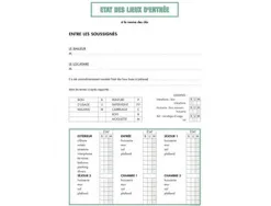 État des lieux exacompta entrée sortie liasse 2 feuilles
