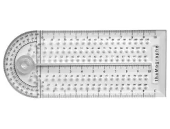 Thamographe codamex 4 outils en 1 equerre compas rapporteur regle plastique transparent