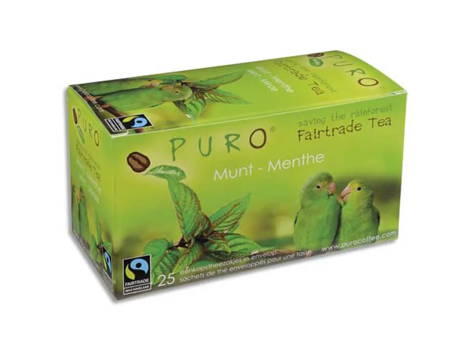 The puro bio fairtrade menthe verte sachet 1,5g boite 25 unites