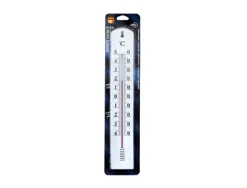 Thermomètre jpc polystyrène usage intérieur extérieur tube alcool protégé 40x8cm coloris blanc