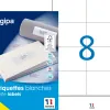 Étiquette adhésive apli agipa multi-usage 105x70mm toute imprimante boîte 800 unités