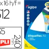 Étiquette adhésive apli agipa multi-usage permanente 240x335mm toute imprimante coins arrondis étui 512 unités