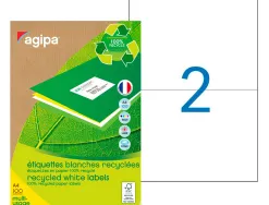 Étiquette adhésive apli agipa multi-usage recyclée permanente coins droits 210x148mm boîte 200 unités