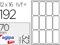 Étiquette adhésive apli agipa multi-usage 32x70mm laser jet d'encre formats paramétrés étui a5 192 unités