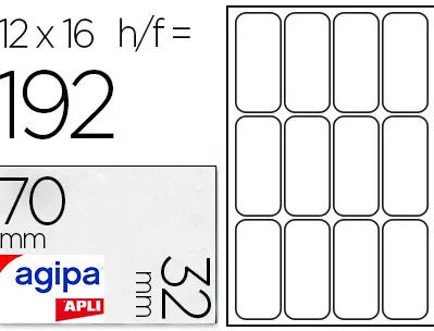 Étiquette adhésive apli agipa multi-usage 32x70mm laser jet d'encre formats paramétrés étui a5 192 unités