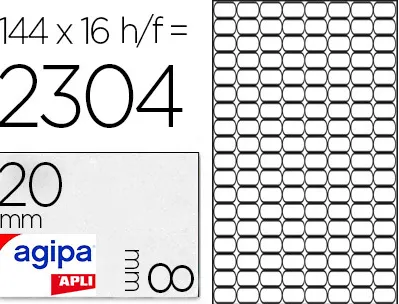 Étiquette adhésive apli agipa multi-usage 8x20mm laser jet d'encre formats paramétrés étui a5 2304 unités