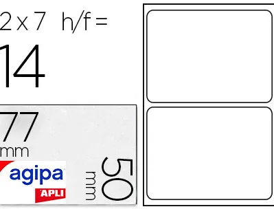 Étiquette adhésive apli agipa bureau 50x77mm pochette 14 unités