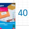 Étiquette adhésive apli agipa imprimante laser copieur 52.5x29.7mm coins droits boîte 4000 unités