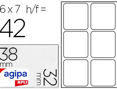 Étiquette adhésive apli agipa bureau 32x38mm pochette 42 unités