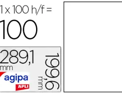Étiquette adhésive apli agipa multi-usage 199.6x289.1mm toute imprimante coins arrondis boîte 100 unités