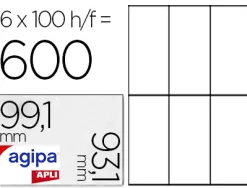 Étiquette adhésive apli agipa multi-usage 99.1x93.1mm toute imprimante coins arrondis boîte 600 unités
