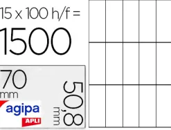 Étiquette adhésive apli agipa multi-usage 70x50.8mm toute imprimante boîte 1500 unités