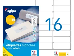 Étiquette adhésive apli agipa multi-usage 99.1x33.9mm toute imprimante coins arrondis boîte 1600 unités