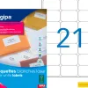 Étiquette adhésive apli agipa imprimante laser copieur 63.5x38.1mm coins arrondis boîte 2100 unités