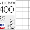 Étiquette adhésive apli agipa jet d'encre 63.5x33.9mm formats paramétrés boîte 2400 unités