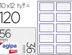Étiquette adhésive apli agipa écolier 36x56mm pochette 120 unités